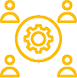 Yellow cog and prize ribbon icon