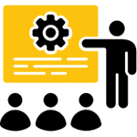 Instructor leading class icon