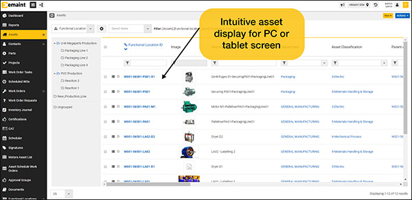 Asset management screenshot