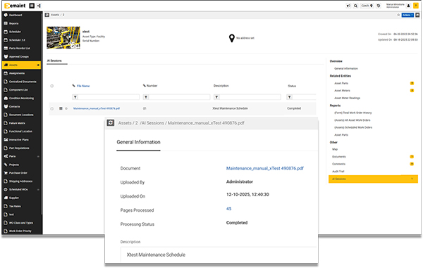 Screenshot of eMaint mobile AI assistant